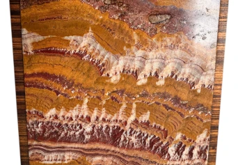 Two Art Deco Nightstands or Bedside Tables with Multi-Colored Marble Tops, 1930s